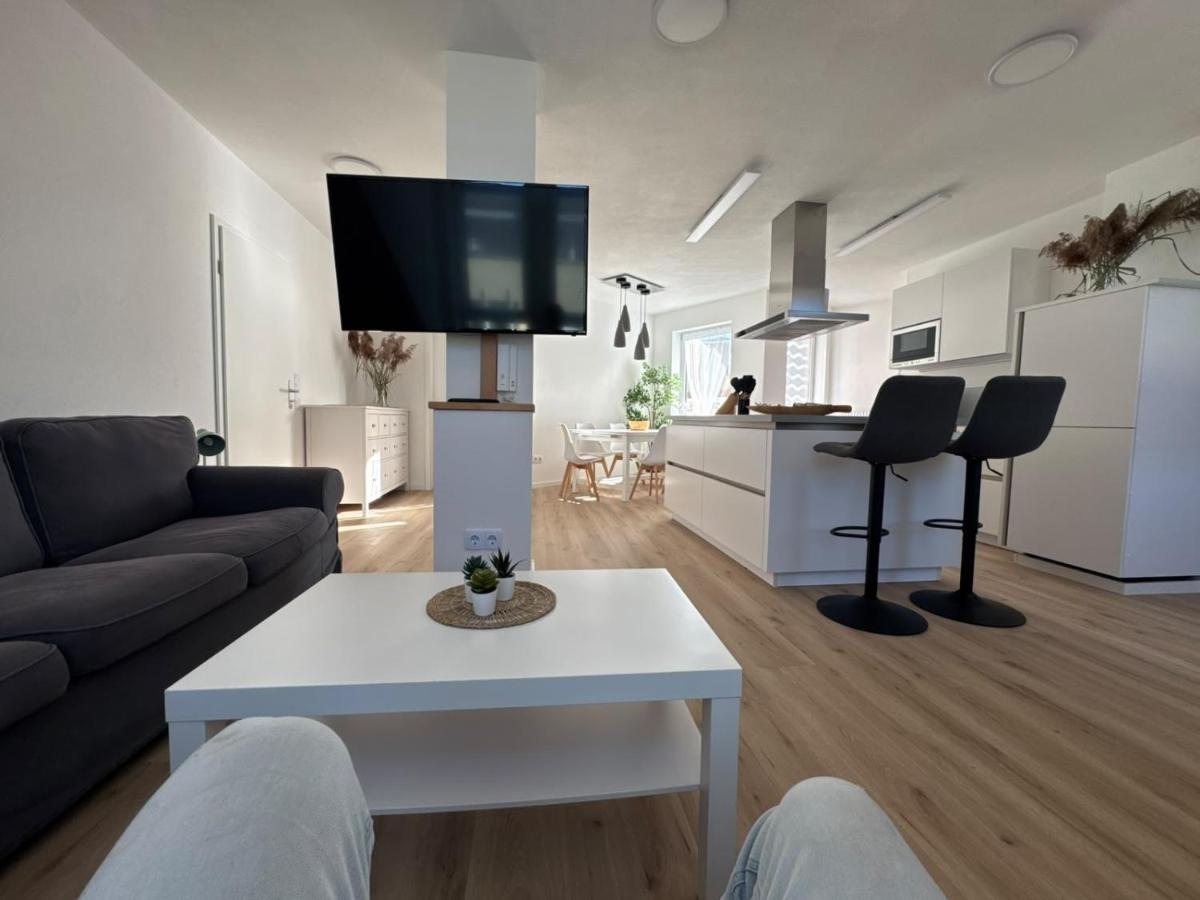 Living room with sofa and flat-screen TV