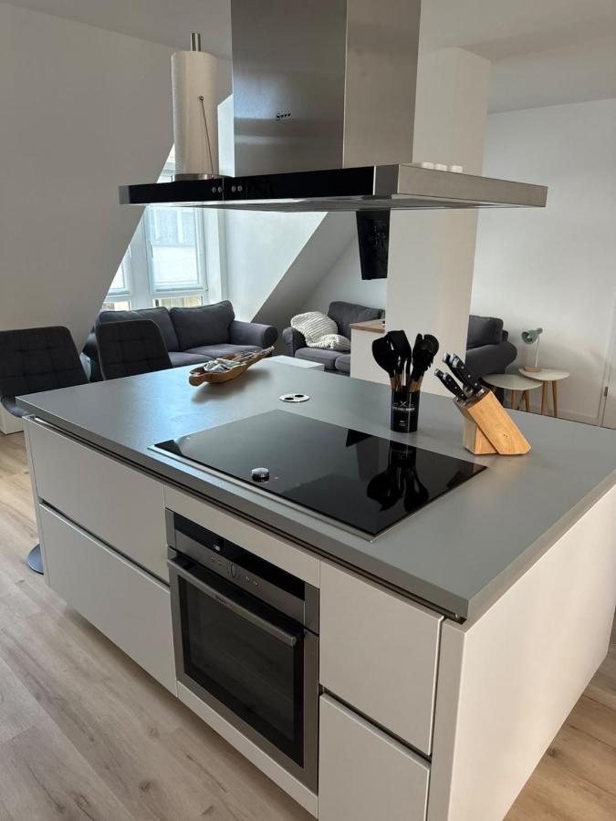 Kitchen island with oven and hob